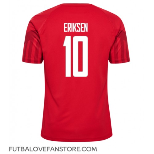 Dánsko Christian Eriksen #10 Domáci futbalový dres MS 2022 Krátky Rukáv